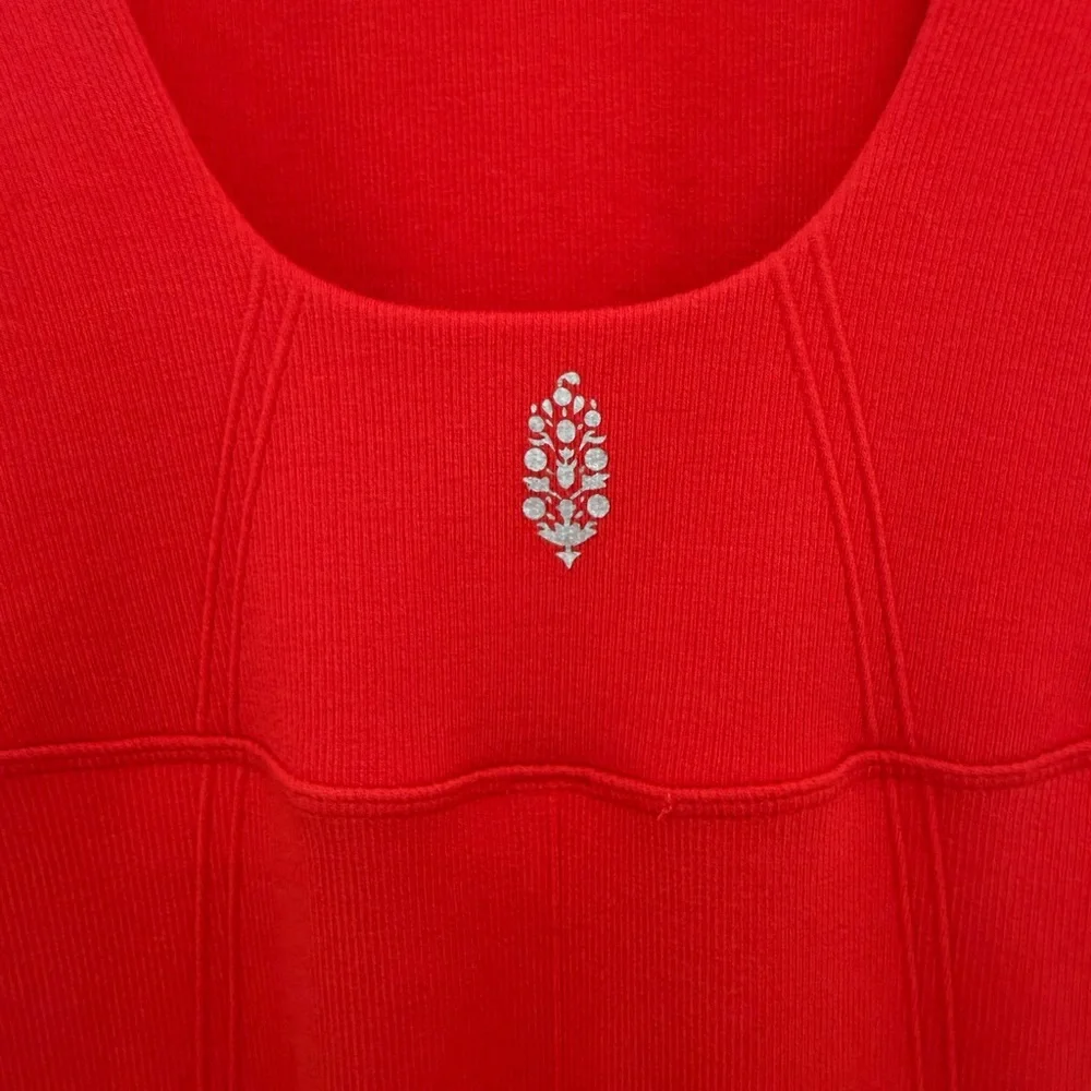 Free People FP Movement Rich Soul Flared Onesie, Red “Bittersweet” - Size XS/S - Picture 5 of 7
